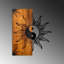 Élégant accessoire mural décoratif en bois, noyer et noir, 19,7 po x 22,8 po x 1,2 po | 100% bois véritable (épaisseur: 1,2 po) et métal robuste (épaisseur: 0,06 po) | Conception unique, parfaite pour la décoration intérieure moderne