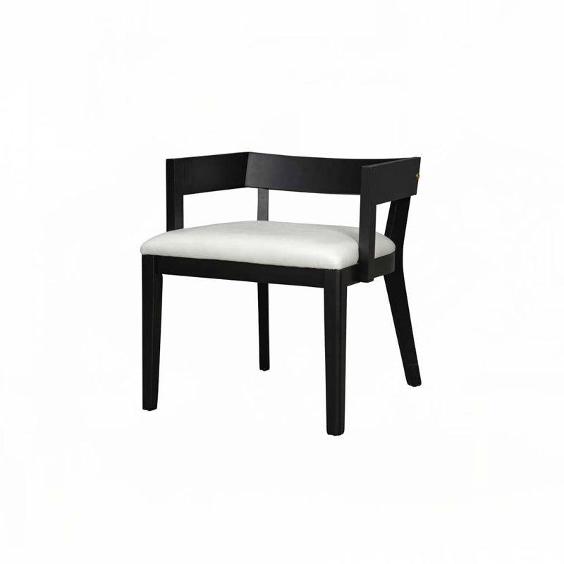 Chaises de salle à manger rembourrées en similicuir, Noir