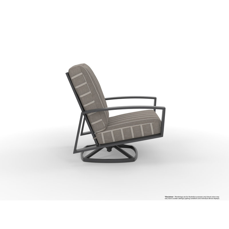 Arc Outdoor Lounge Chair, Stitches Slate, Carbon Black