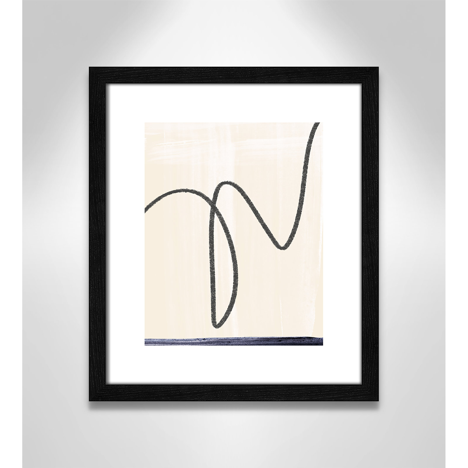 Tigerlily "Departured I" Painting, Black Framed Paper, 15" H x 13" W x 0.75" D