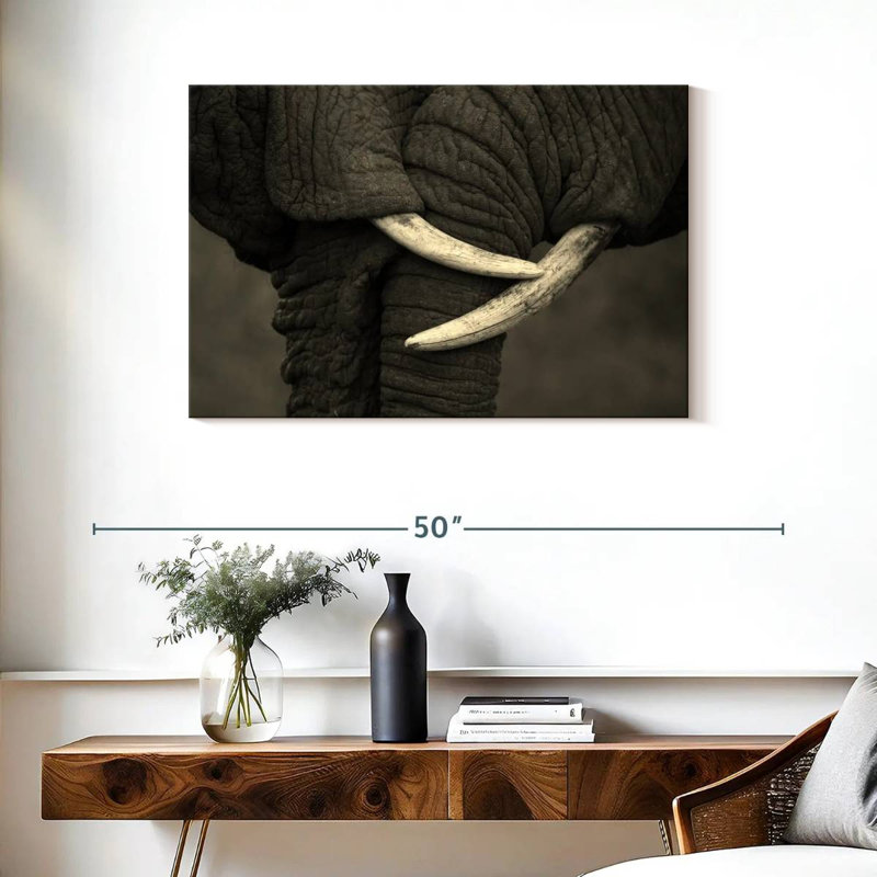 Brampt Elephants Tusk To Tusk, 24" H x 36" W