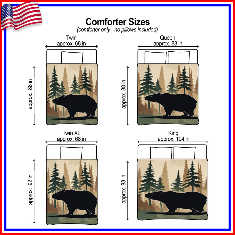 Capybara Silhouette Forest Comforter, Twin Extra Long