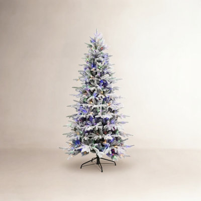 Cashmere Flocked 8' Pre-Lit Fir Christmas Tree