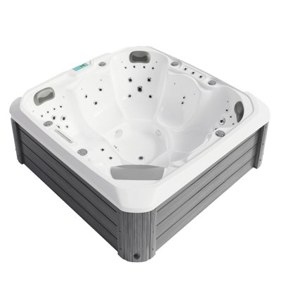 Baignoires à remous rectangulaires en acrylique avec ozonateur gris pour 6 personnes Comfort 51 - Comfort 51