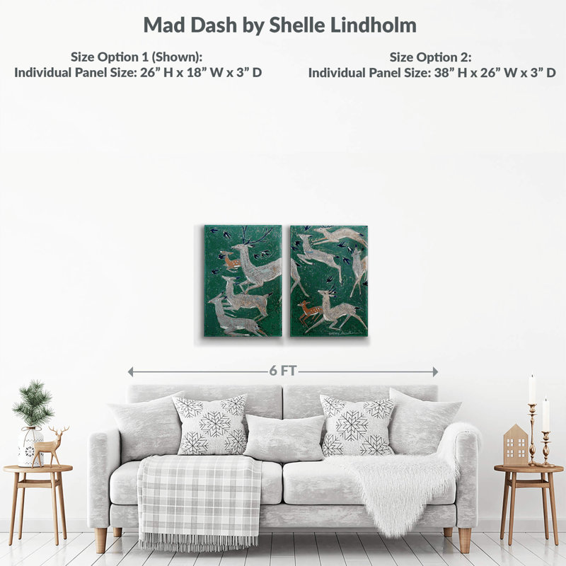 Mad Dash: ensemble d'art mural en métal 2 pièces, H 26 po x l 36 po x P 3 po
