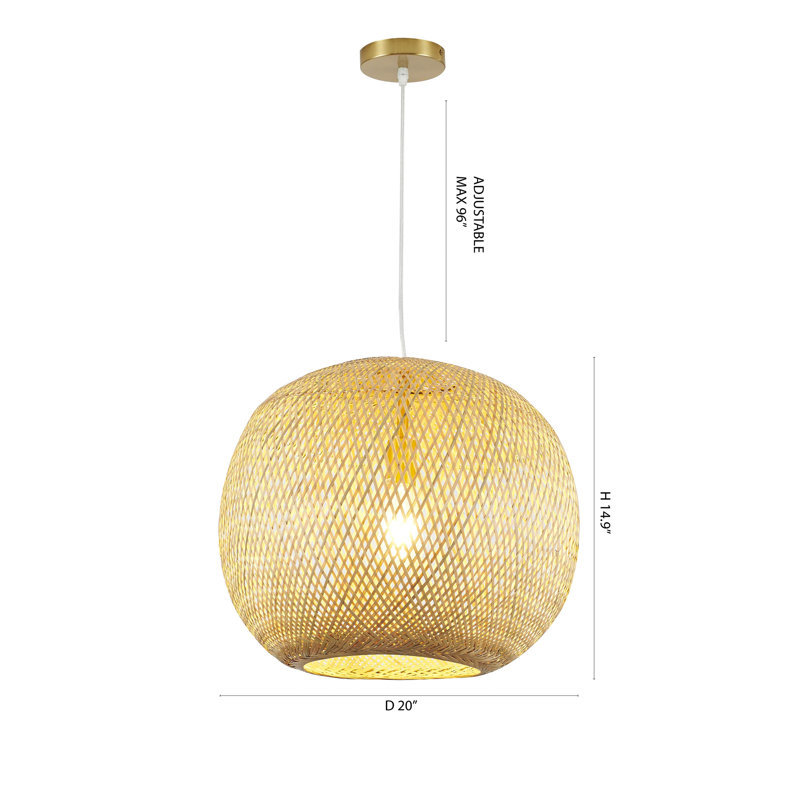 Transitional 1 Light Brass Sphere Pendant
