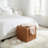 Phabian Tufted Cube Ottoman in 100% Genuine Leather, saddle brown-573932227
