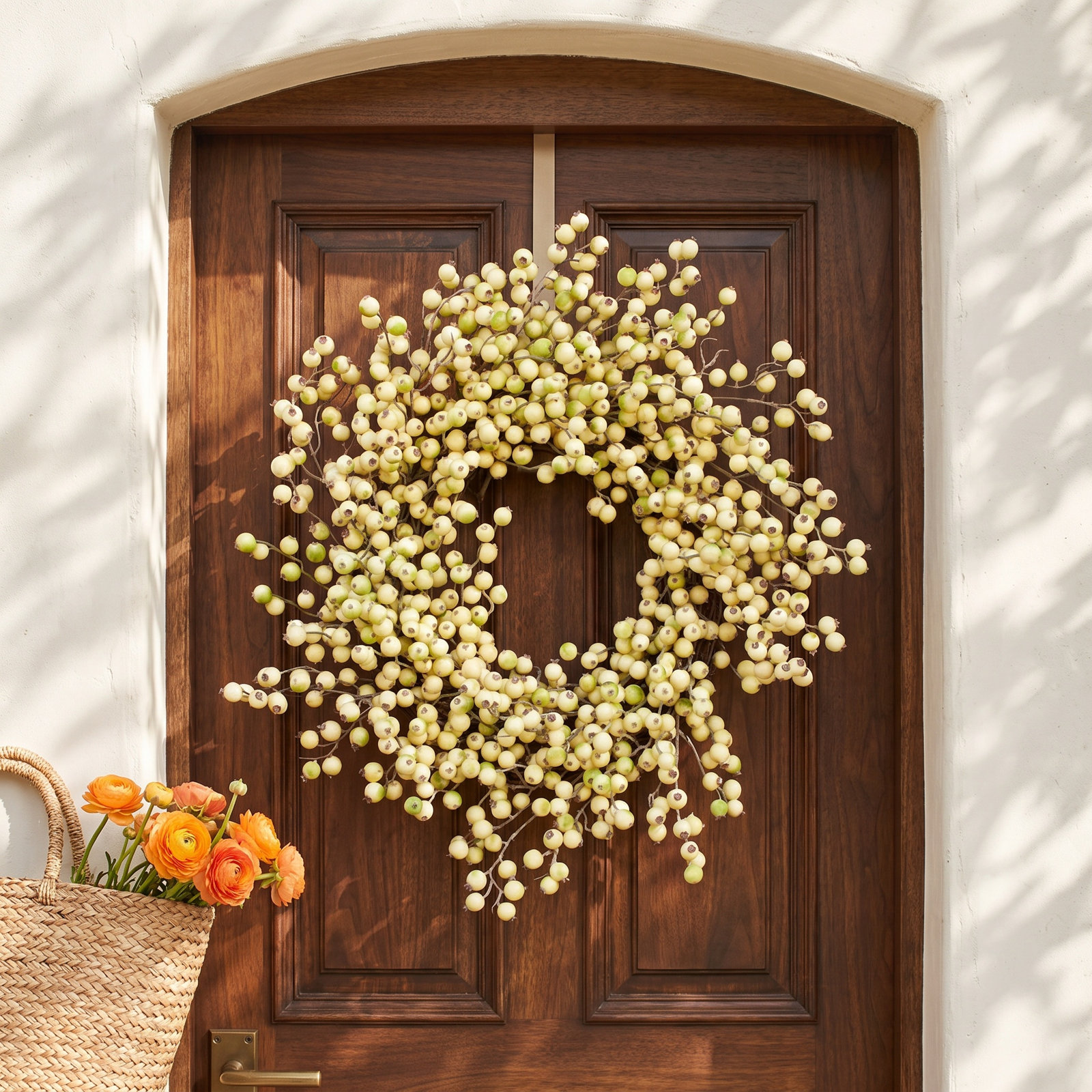 Spring Gooseberry Wreath, 24" H x 24" W x 6" D, Green