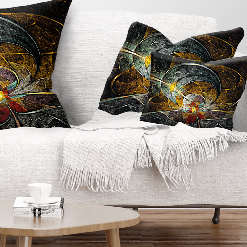 Coussin lombaire à fleurs, symétrique digitale