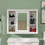 Armoire à pharmacie de 35 po x 27,5 po, armoire de salle de bain murale avec porte miroir, armoire de salle de bain murale avec six tablettes ouvertes, unité de rangement murale-965276146