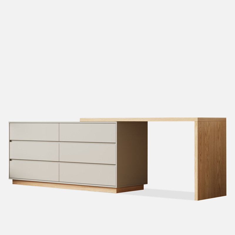 55.2 in.  W scalable makeup table with 6 storage drawers