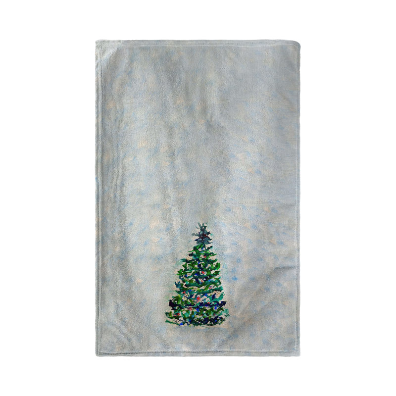 Torchon bleu à lumières de Noël