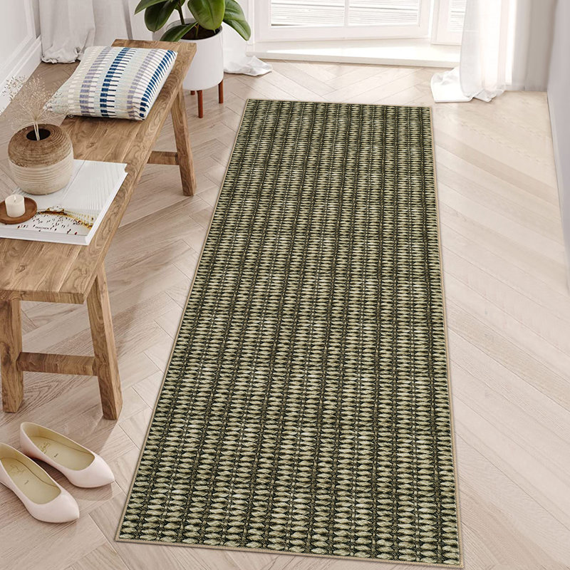 Modern Machine Washable Rug with Rubber Backing for Living Room Non-Slip Dining Room Rug Easy-Cleaning Floor Carpet for Bedroom