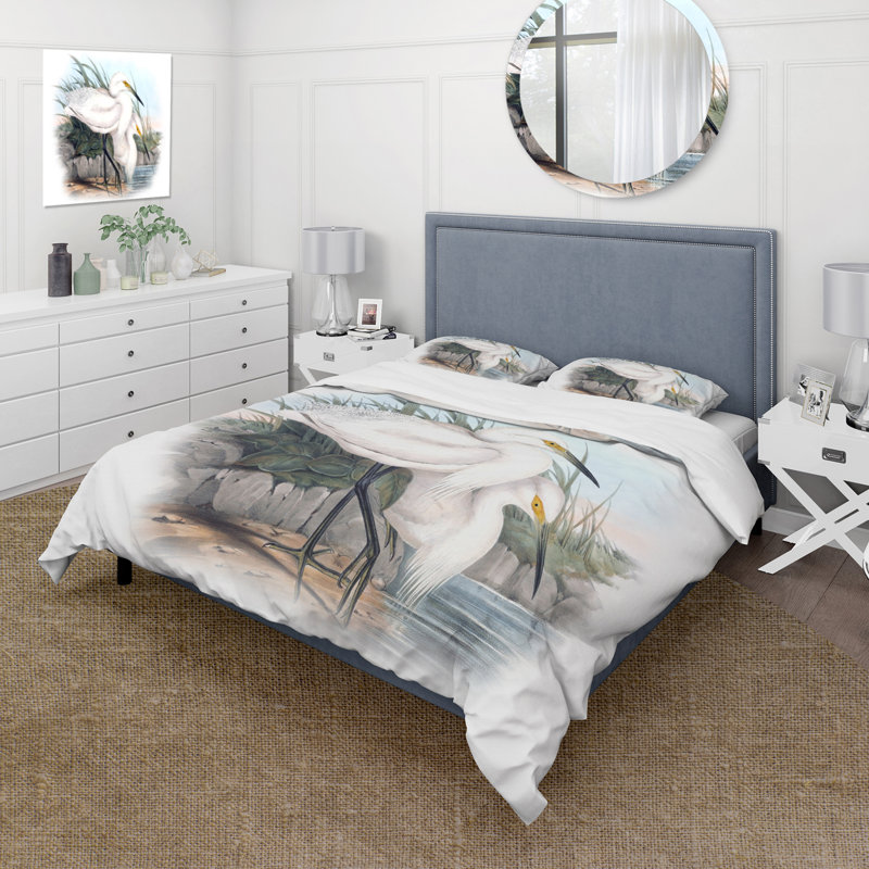 Vintage Bird Life I - Ensemble de housse de couette traditionnel - Microfibre de polyester