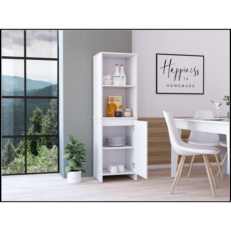 Armoire garde-manger Forester à 1 tablette avec tablettes ouvertes spacieuses, parfaite pour les cuisines modernes et les petits espaces.