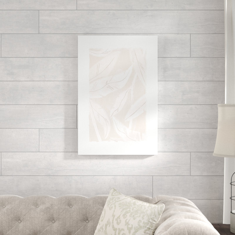 Empreinte de feuille abstraite naturelle-impression sur toile, H 30 po x l 20 po