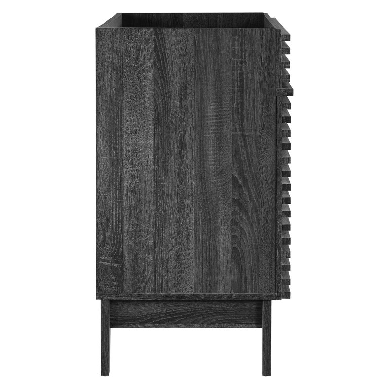 Charcoal 35" MDF and Particleboard Mid-Century Modern Bathroom Vanity