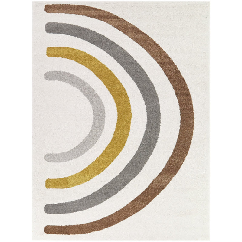 Tapis en polypropylène Kallee, Rectangle 4 pi 4 po x 6 pi, Or