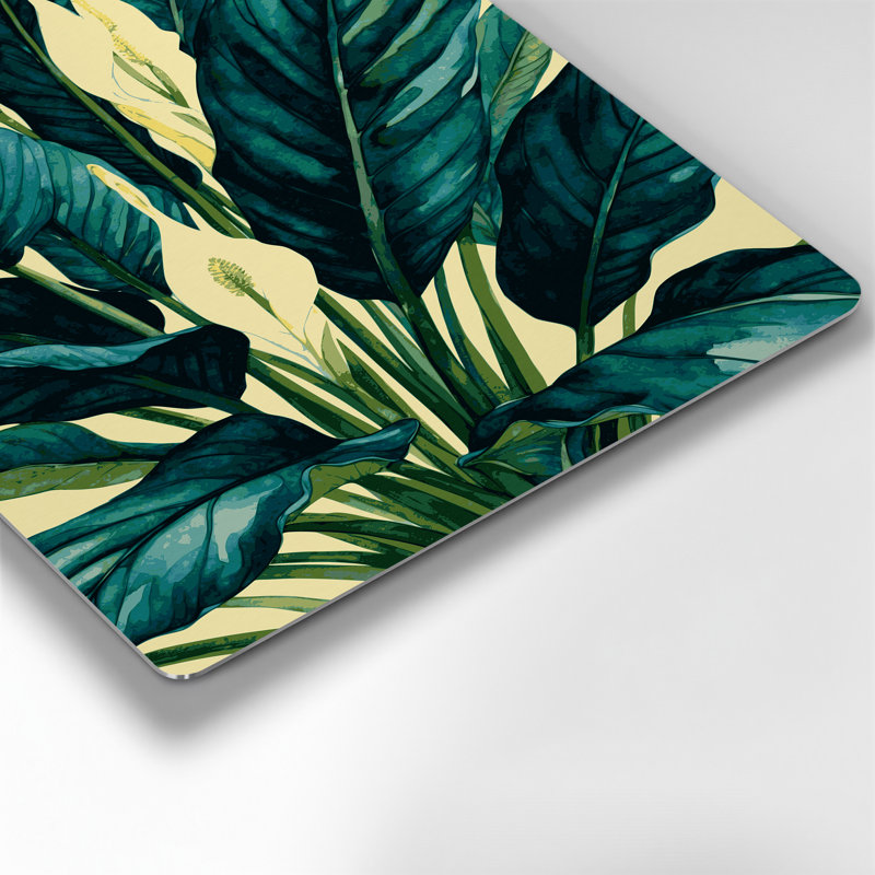 Aquarelle botanique 59, art mural vert en métal, H 14 po x l 11 po
