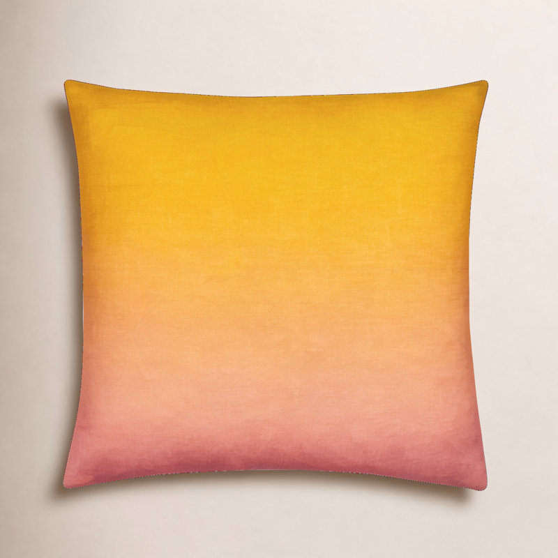 Deadra Ombre Linen Reversible Throw Pillow, Burnt Orange, Pillow Cover Only - No Insert, 22" x 22"