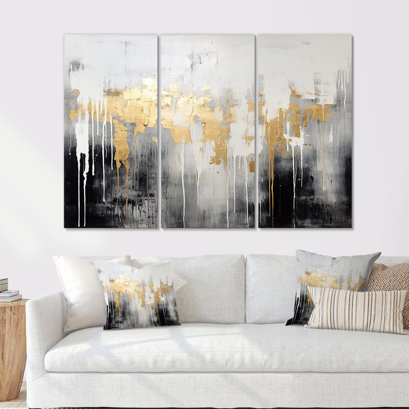 Charli - ensemble d'art mural abstrait, Toile tendue, H 40 po x l 60 po x P 1 po