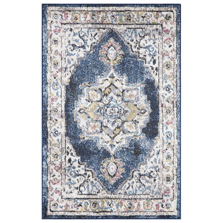 Emmah Mediterian Navy Medallion Rug