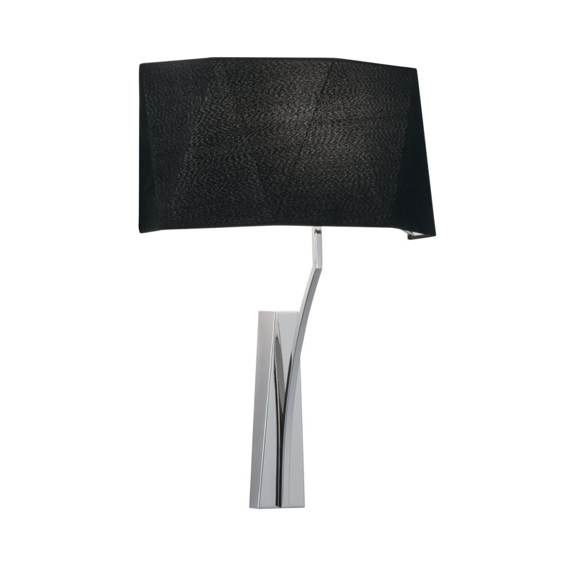 Applique murale à 1 lumière de 21 po de hauteur Diamond - Nickel poli, Noir