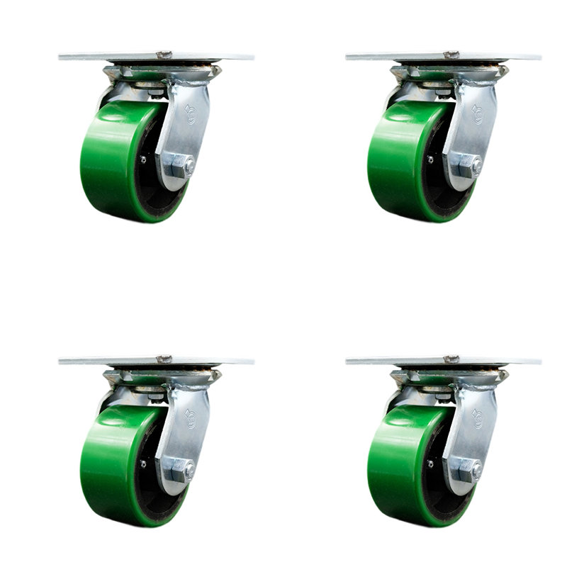 Poly on Cast Iron Caster, Green
