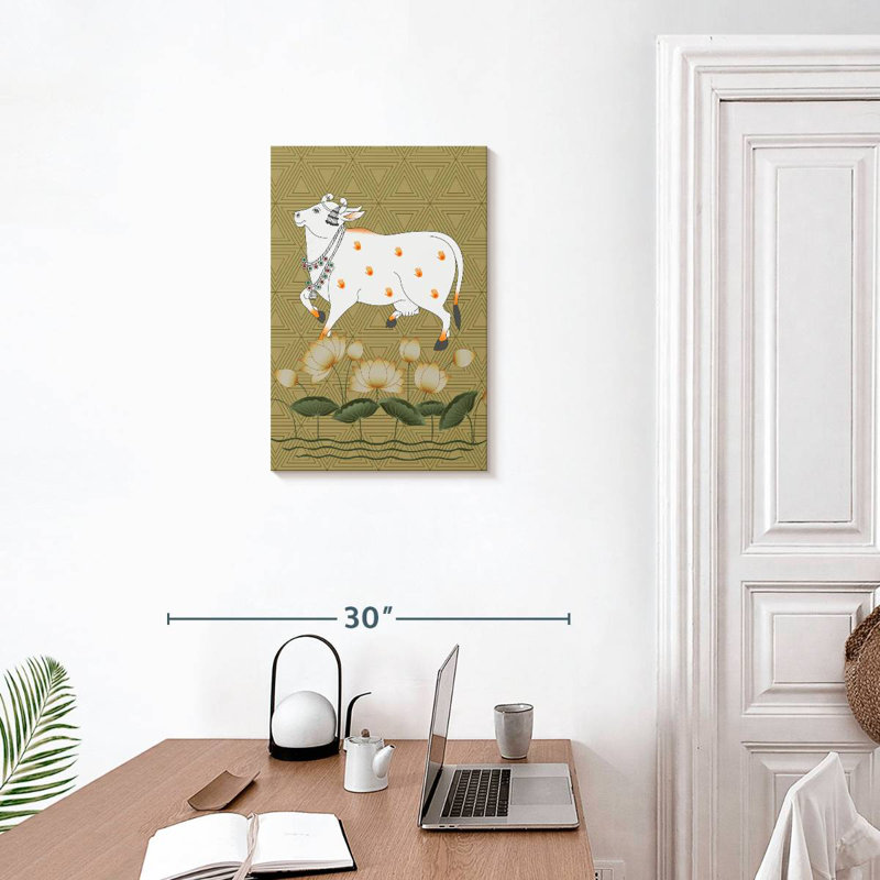 Vache encadrée Brampt, H 24 po x l 16 po