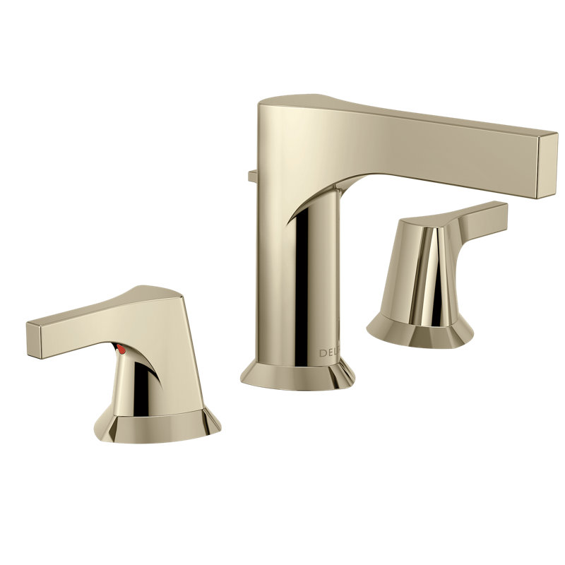 Zura Widespread Faucet with Drain Assembly, Polished Nickel