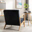 Fauteuils d'appoint classiques de style Mid-Century moderne pour le salon ou la chambre à coucher, fauteuil à cadre ouvert avec rembourrage moelleux et revêtement en microfibre espresso-1496607575