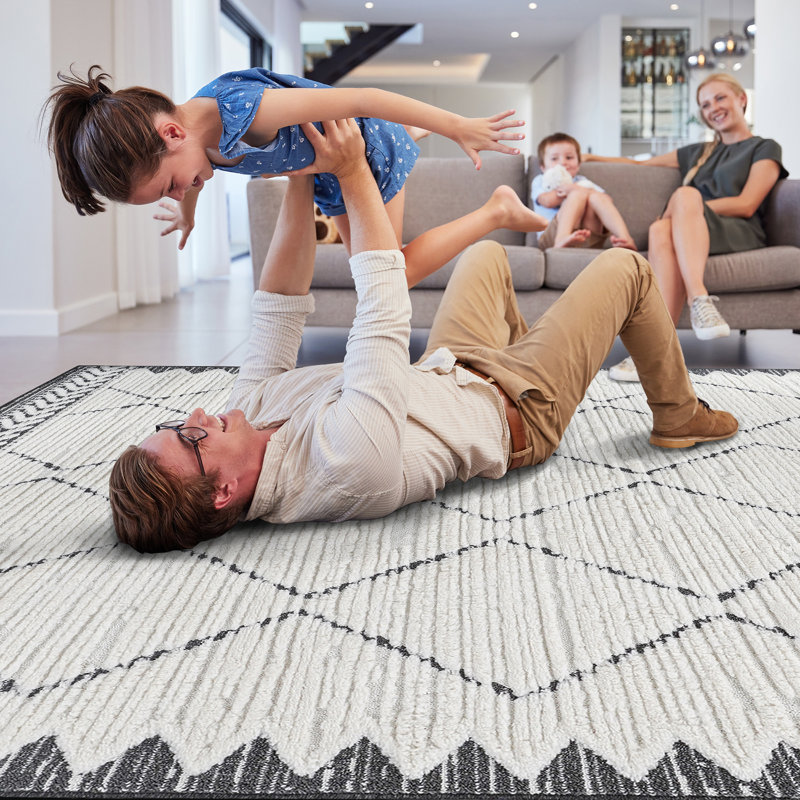 Tapis contemporain d'intérieur, Rectangle 7 pi 9 po x 10 pi