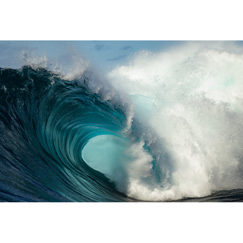 Gros plan sur la vague bleue sarcelle par Philip Thurston, H 20 po x l 30 po