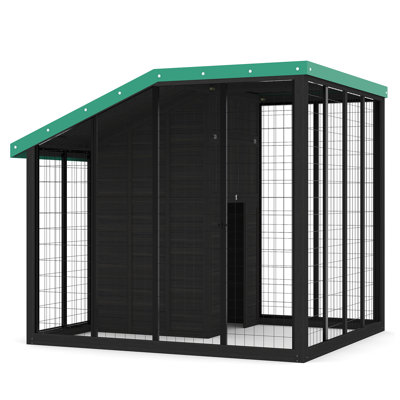 Large Outdoor Dog Kennel - Galvanized Steel Roof