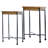 Ensemble de 2 tables d'appoint en métal brun 25 po