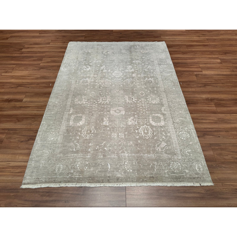 Tapis gris en laine noué à la main Original Original