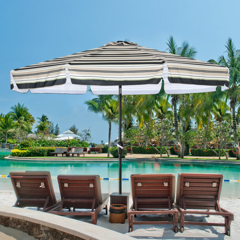 Parasol de marché 9 pi Hobert, Noir / beige, H 94,5 po x l 106 po x P 106 po