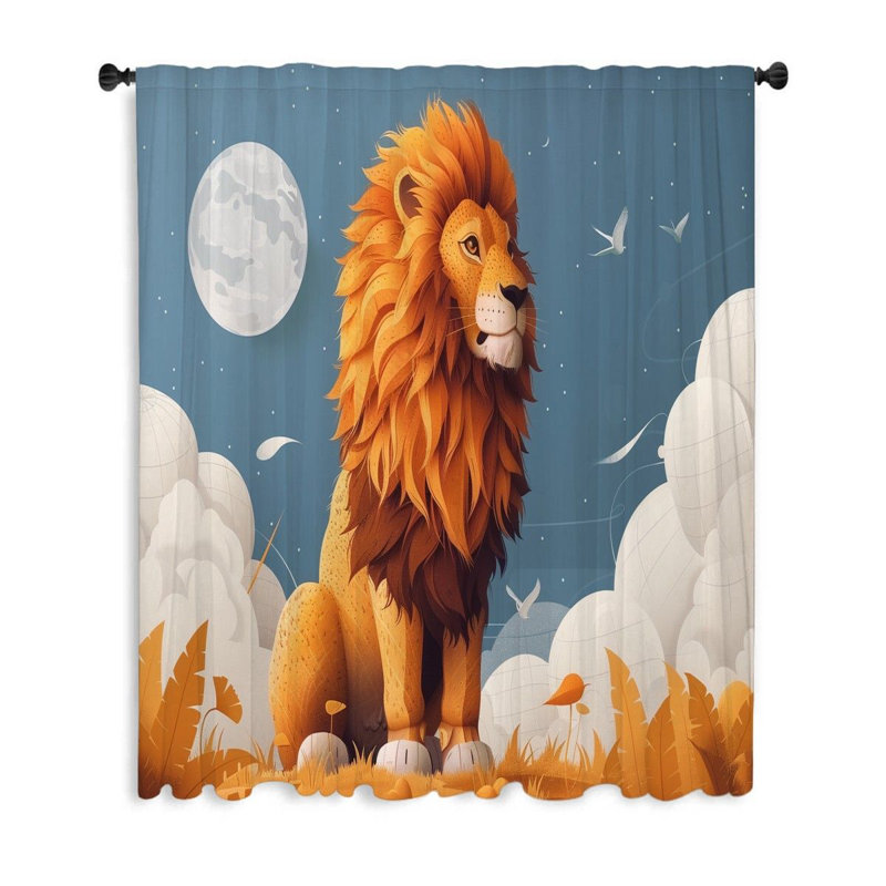Rideaux de fenêtre Majestic Lion, L 53 po x L 99 po