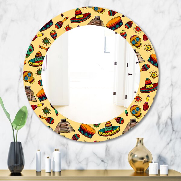 Bless international Mexican Symbols Accent Mirror | Wayfair