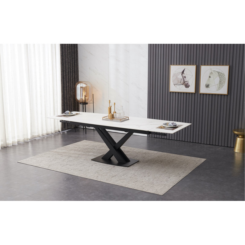 Abbie-J Ceramic Extending Dining Table, White