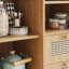 Buffet en rotin avec tablette réglable, buffet avec tiroirs pour le salon, la cuisine, le vestibule-458882184