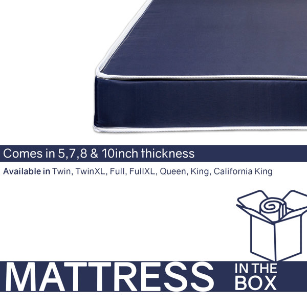 Dormitory Green 7 Vinyl Waterproof Coil Mattress (Select Size)