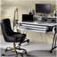 Bureau de studio d'enregistrement de musique en métal blanc et noir