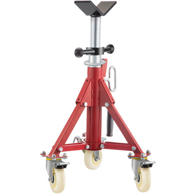 Pipe Stand, V Head Pipe Stand Adjustable Height 20-37 Inch, 2500LBS Pipe Stands with Casters, Folding Portable Pipe Stands for 1/8 to 12 Inch Pipe Supporting