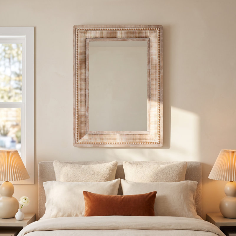 Una Carved Wood Wall Mirror
