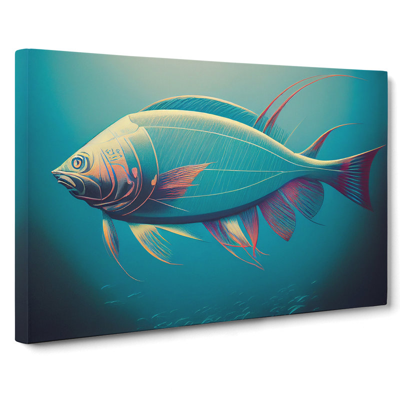 XXX-H1022-WF-5971X Miraculous Fish - Wrapped Canvas Print, 40cm H x 60cm W x 3cm D