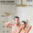 Ceiling Mount 16" High-Pressure Rainfall Shower Faucet, Dual Rainfall Shower Head System with Thermostatic Valve-89833290