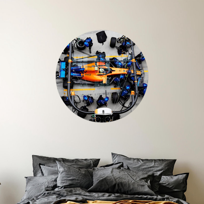 Décoration murale personnalisable en verre Lando Norris, idéale pour les cadeaux et la maison, H 47,2 po x l 70,9 po