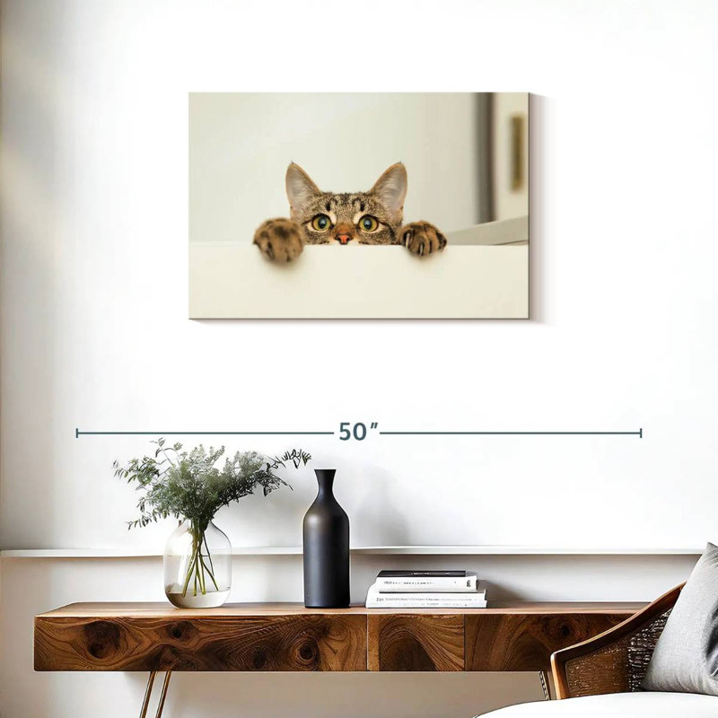 Peeking Young Cat, 20" H x 30" W