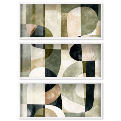 «Modern Terracotta Shards II Shadowbox Print» par Art Remedy, ensemble de 3